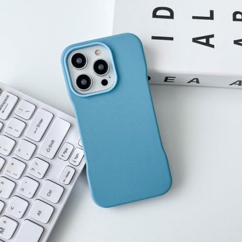 Étui en cuir sans cadre iPhone 14 Pro Max bleu ciel pour voyage