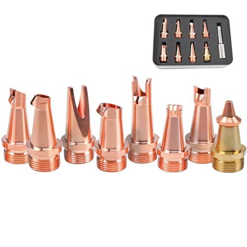 WTTTOOLS Laser Welding Nozzle 8 Pcs Laser Welder Nozzle Tip Kit Copper Nozzles with Scale Tube for Portable Laser Welding Gun Laser Welder Head Laser Welding Machine Wire Feeding