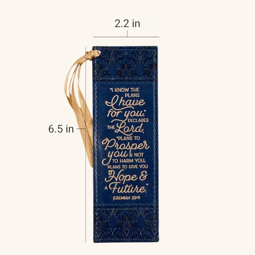 Image of Christian Art Gifts Faux Leather Bookmark for Women: I Know the Plans