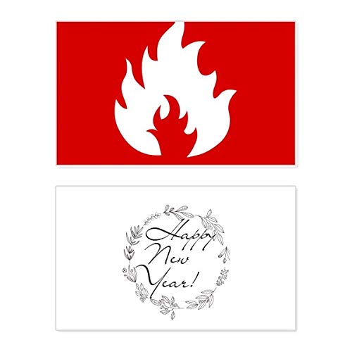 Carte d'avertissement de Nouvel An carrée rouge feu commémorative pour Bless Message unique