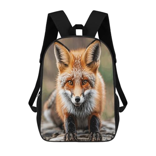 17 Inch Backpack Eros Bridal Fox Print Travel Dayback Shoulder Back Pack Carry On Backpack with Adjustable Shoulder Straps