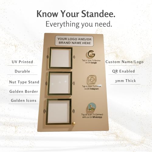 tinydabba Custom 3 QR & NFC Standee – Personalized Acrylic Display by tinydabba - 3