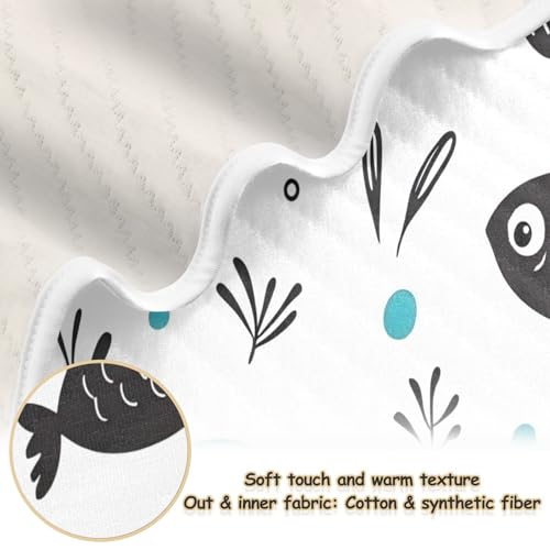 Custom Cartoon Cute Black Green Fish Bunny Blanket Breathable Personalized Photo Baby Blanket for Newborns, Infants, & Toddlers 30x40in Regalos para Bebes recien nacidos2
