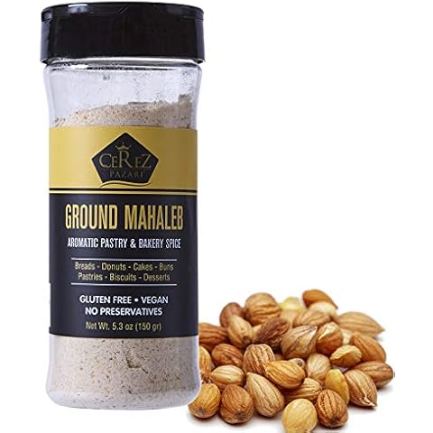 Cerez Pazari Ground Mahaleb (Mahlepi - Mahlab- Mahlep) Mahleb Ground, %100 Natural, Premium Quality, No Additives or Preservatives, Aromatic Traditional Spice for Pastry and Baking 150 gr- 5.3 Oz Cover