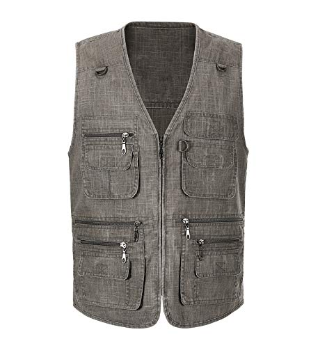 Spanye Outdoor Vest Work Cargo Vests Fot Fishing Photography Safari Travel Jacket Quick Dry Breathable Multi Pocket Dark Gray-3Xl #TOP30