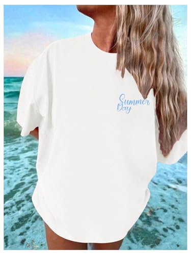 Image of SOLY HUX Girl's Short Sleeve Graphic Tees Crew Neck Beach Tops Casual Summer T-Shirts