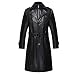 MERRYHE Piel De Oveja para Hombre Breasted Rompevientos Larga Gabardina Negocios Vestido...