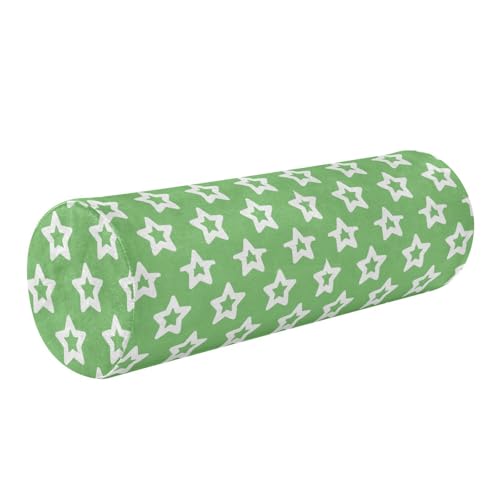 EtherSpher Green Simple Minimalist Stars Decorative Firm Neck Roll Pillow Cylinder Pillow Chair Cylinder Cushion Lower Back Support almohada para cervicales y Cuello