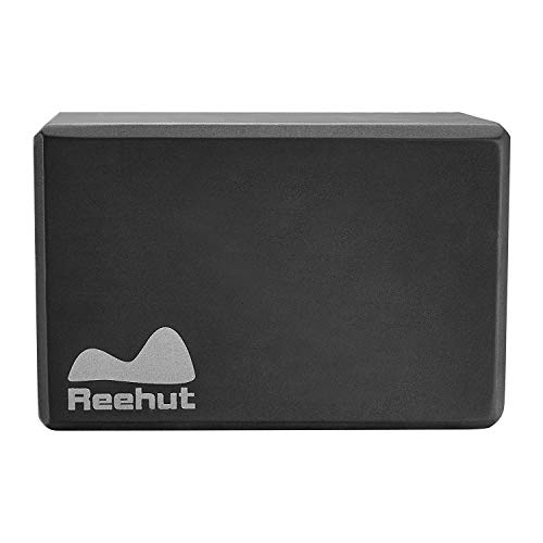 REEHUT Blocs de Yoga Block Briques Yoga Pilates Bio en Mousse EVA Haute Densité Léger Confortable Antidérapant 1PC, Noir Cover