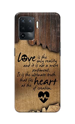 Image of PRINTFIDAA Love is The Only Reality and It is Not Mere Sentiment Printed Designer Hard Case for Oppo F19 Pro Back Cover -(e) RPM1010