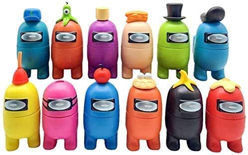 12PCS/Set Among Us Merch Figurines Christmas Ornament, Among Us Mesh Gaming Figures Collection Toys Gifts for Game Fans for Children