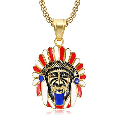 Bijoux de chef indien collier pour homme idée cadeau tribal