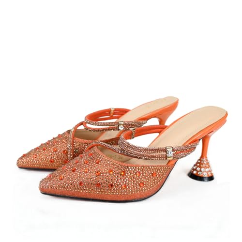 Ensemble chaussures et sac nigérian orange escarpins de mariage chic - 3