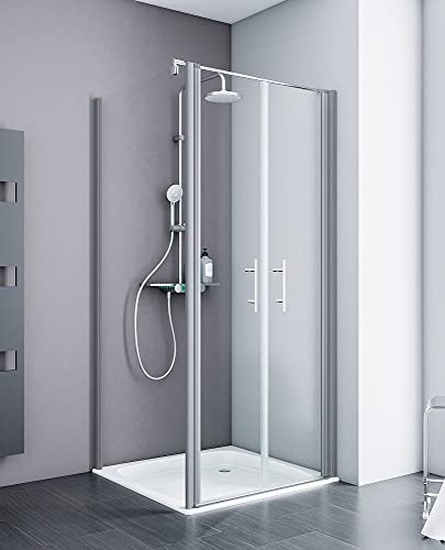 Schulte Duschkabine Alexa Style 2.0 Pendeltür mit Seitenwand, inklusive Duschwanne 90x90 cm, inkl. Fixil-Glassiegel, EP3225065 01 500