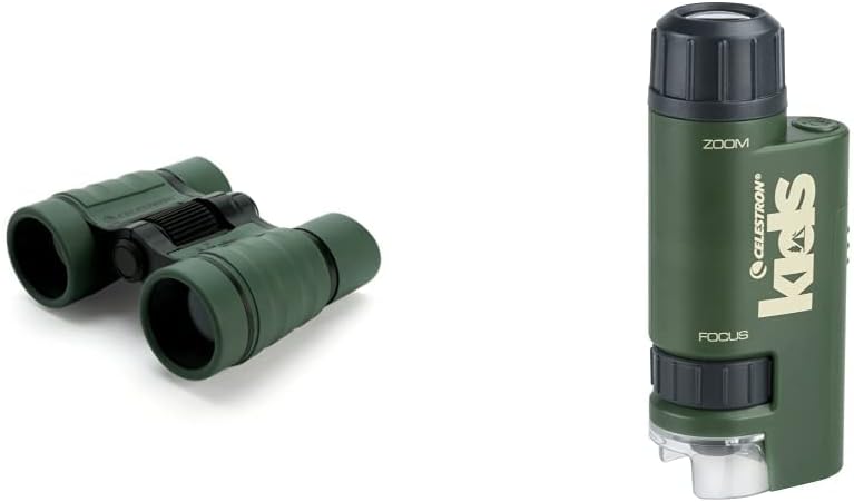 Celestron Kids Let Your Child Explore The Outdoors Binocular (72044) and Microscope (44116) Set
