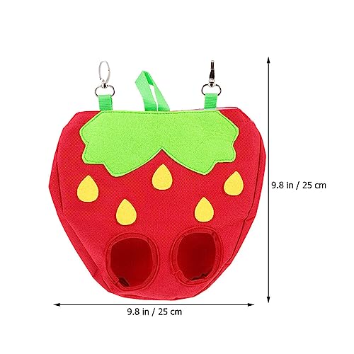 2 peças de sacos de alimentador de feno de coelho para pendurar sacos de feno em forma de morango al