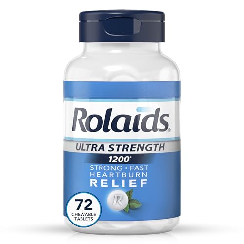 Rolaids Ultra Strength Antacid Chewable Tablets, Mint, 72-Count