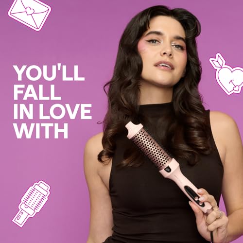 Wavytalk Thermobürste, Thermal Brush Blowout Boost Ionische Lockenbürste, Macht Haar Glatt und Glänzend, 5 Temperaturstufen, Haar schonend, 38mm Fass, Doppelspannung, Eurostecker, Roségold