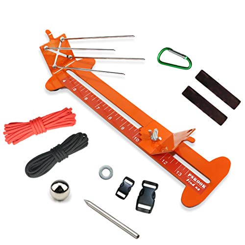 PSKOOK AFFE Faust Jig und Paracord Jig Armband Maker Paracord Tool Kit Einstellbare Länge Metall Weben DIY Craft Maker Werkzeug 4"-13" Solid Steel Zubehör (Orange) Cover