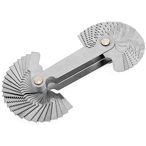 【Best Deals】OriGlam Screw Thread Pitch Cutting Gauge Tool, Stainless Steel Metric Screw Pitch Thread Gauge Measuring Tool, 55-Degree & Metric 60-Degree Grip Whitworth Screw Thread Gauge Cover