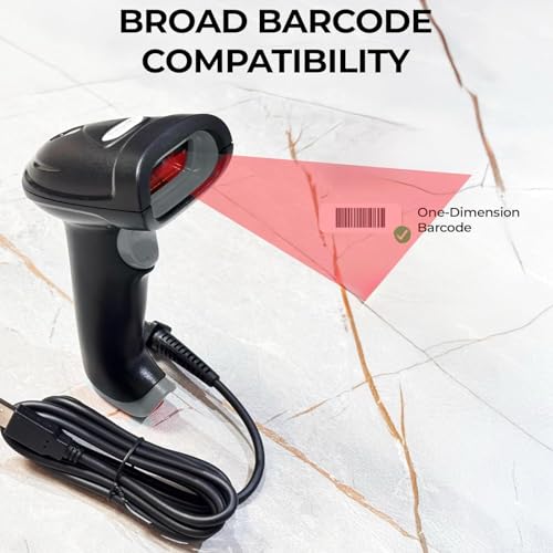 Scanner de codes-barres filaire 1D laser avec câble USB pour la caisse - 5