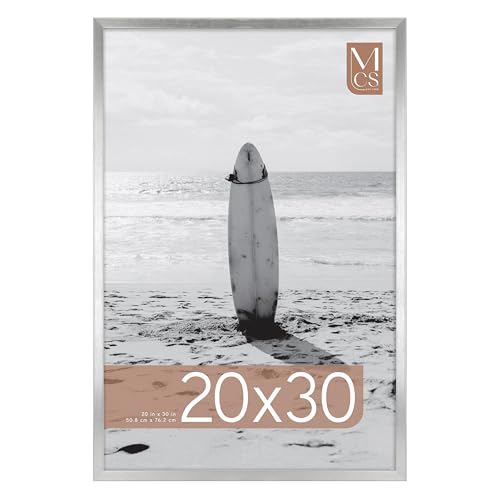 Image of MCS Foundation 20x30 Poster Frame Traditional Silver, Vertical & Horizontal Wall Hanging Large Picture Frame for Photos, Posters & Art Prints (1-Pack)