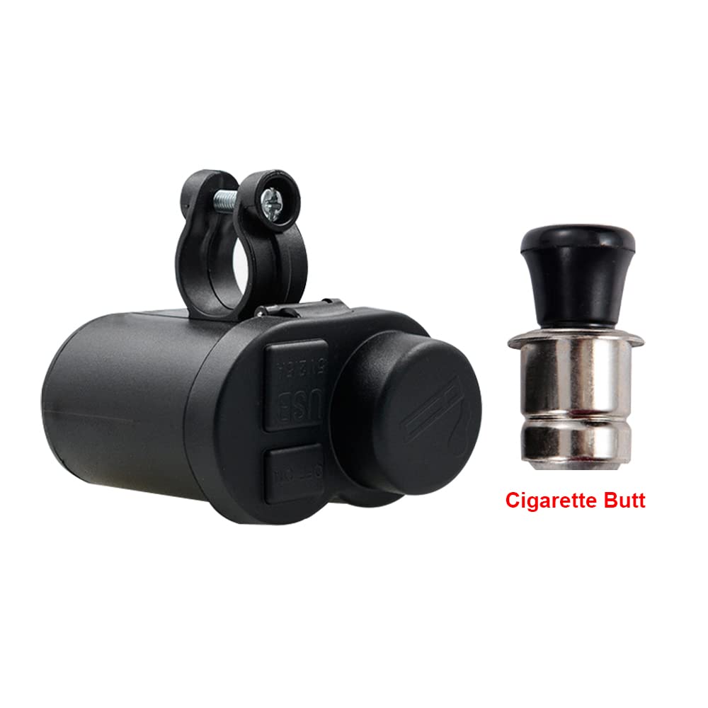 Amazon.com: Motorcycle Cigarette Lighter with Switch Cigarette Butt Dual  USB2.5A Waterproof Motorcycle Multi-function Charger : Automotive