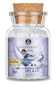 Ankerkraut Splash, Avatar Edition, blaues Saphirsalz, vielfältig einsetzbar, perfekt zu Meeresfrüchten, Fleisch oder Fisch, 155 g im Korkenglas