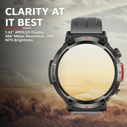 Image of Cult Ranger XR1-1.43 inch AMOLED Display,Outdoor Rugged Smartwatch for Men, Bluetooth Calling, 8 Days Battery, Continous Heart Rate,100+ Sports Mode, Live Cricket Score, Built-in Flashlight, Free Strap