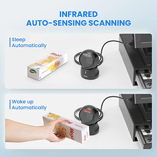 Eyoyo EY-5500 Barcode Scanner, Qr 2D Hands-Free Omnidirectional Automatic Sensing Scanning Usb Desktop Barcode Scanner thumb #3