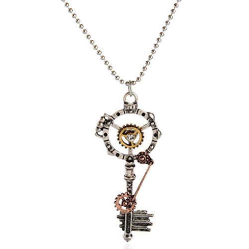 PRENKIN Steampunk Machinery Gang Schlüssel Anhänger Frauen Schmuck-Gang-Ketten-Halskette Damen Herren Gothic Schmuck Cover