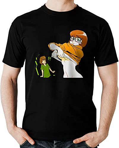 WIPEO Shaggy Rogers Velma Sexy Funny T-Shirt for Men Black M