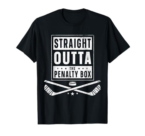 Ice Hockey Straight Outta Penalty Box Funny Men Boys T-Shirt