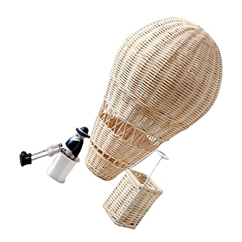 Abaodam Modelo de Balão Balões de Ar Quente Tecer Rattan Pendurado Ornamento Do Pendente para O Quar
