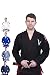Vector Sports Lightweight Pearl Weave Brazilian Jiu Jitsu BJJ Gi Kimono Preshrunk 100% Cotton Fabric Attila Series (Black, A0)