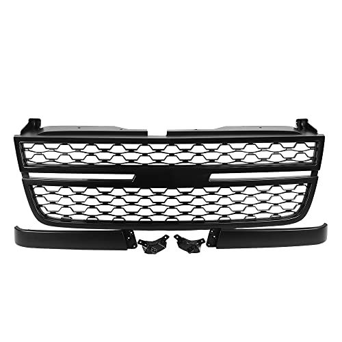 Boardroad Front Grille Assembly Direct-Fit For 2005 Silverado 2500 Hd 3500/2006 Silverado 1500 1500Hd 2500 Hd 3500/2007 Silverado 1500 2500Hd 3500 Classic Textured Black Honeycomb Plastic #TOP1