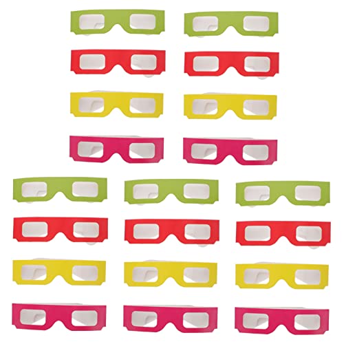 Artibetter 3D-Brille 20 Stück Flach Kartonrahmen Pet Linse Für 3D-Filme Kinder Tv Spiele Tragbar Bunt