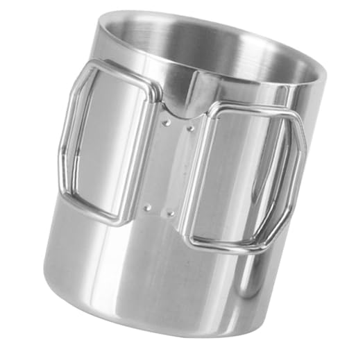 HANABASS 304 Stainless Steel Folding Cup Outdoor Drinking Cup for Camping Hiking and Mountaineering