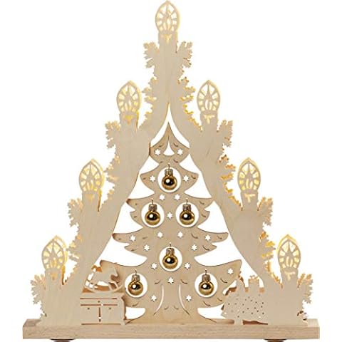 weigla LS7BGK - Lámpara LED con árbol de Navidad y bolas doradas Cover
