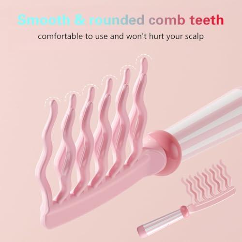 Peine de Dientes Anchos para Cabello Rizado Rosa miniatura 5