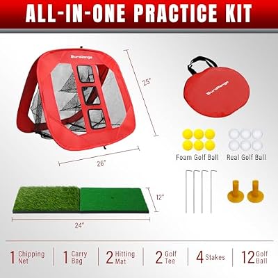 DURARANGE Pop-Up Golf Chipping Net - Ultimate Target Training Chip Aids for Precision & Distance, Outdoor | Indoor Practice, Golfer Gift
