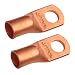 SELTERM 2 Pack 1/0 Gauge 1/0 AWG 3/8 Stud UL Heavy Duty Copper Crimp Lugs Welding Cable Bare Copper Eyelet Lug