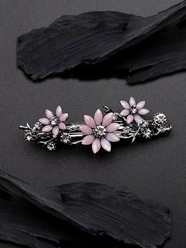 Floral Crystal French Hair Clips, Elegant Accessories