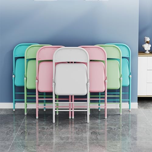 Portable Metal Folding Chairs 2 Pack - Steel Frame Foldable Chairs for Indoor Events, Office, Wedding - Multicolor (Pink, Size: 1 Handful)