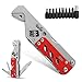 OUTU Multitool Wrench, with Adjustable Wrench/Flat Screwdriver/Phillips Screwdriver/Bottle opener/9 Different Sizes of Screwdriver Bits (Red)