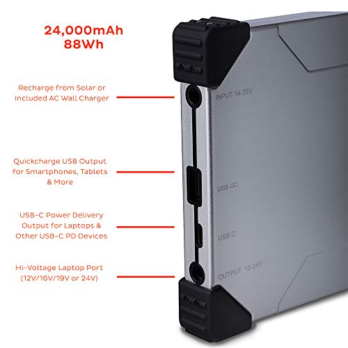 Voltaic Systems - V88 Portable Laptop Power Bank 24,000Mah / 88Wh With Usb-C Pd Power Delivery | Solar Optimized External Laptop Battery Travel Charger For Laptops Compatible With Macbook Pro, & More #TOP2