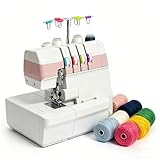 XDLYWUZIQ Halbindustrielle Overlock-Maschine, Hochleistungs-Overlock-Maschine Mit Coverlock, LED-Beleuchtung Und Zubehörset, Betriebsgeschwindigkeit 1000 U/Min, 28 X 30,5 X 32 cm