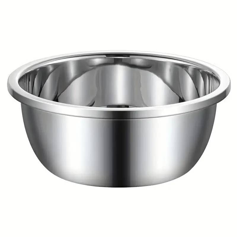 MOMENT Stainless Steel Kitchen Mixing Bowl 11x26cm Polished Flat Bottom Reusable Meal Prep Food Storage Stackable Nesting Serving Bowls for Cooking Baking Marinating Dough Salad 1pcs Silver