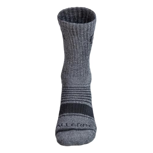 Merino Wool Crew Sock, Grey/Black, Winter Hiking Sock, Perfect for Winter Photography Adventures3