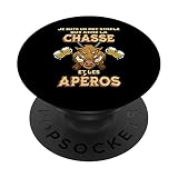 J'Aime La Chasse Et Les Apéros Cadeau Pour Chasseur PopSockets PopGrip Interchangeable